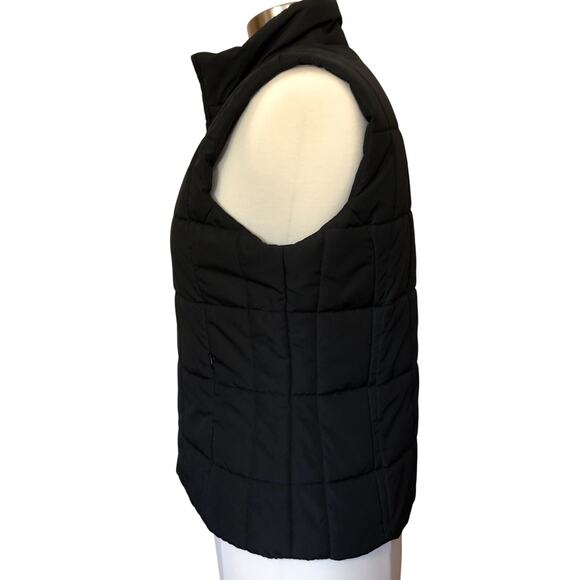 Womens Geoffrey Beene Sport Puffer Vest Quilted Front Zip Pockets Black SMALL - Picture 5 of 7